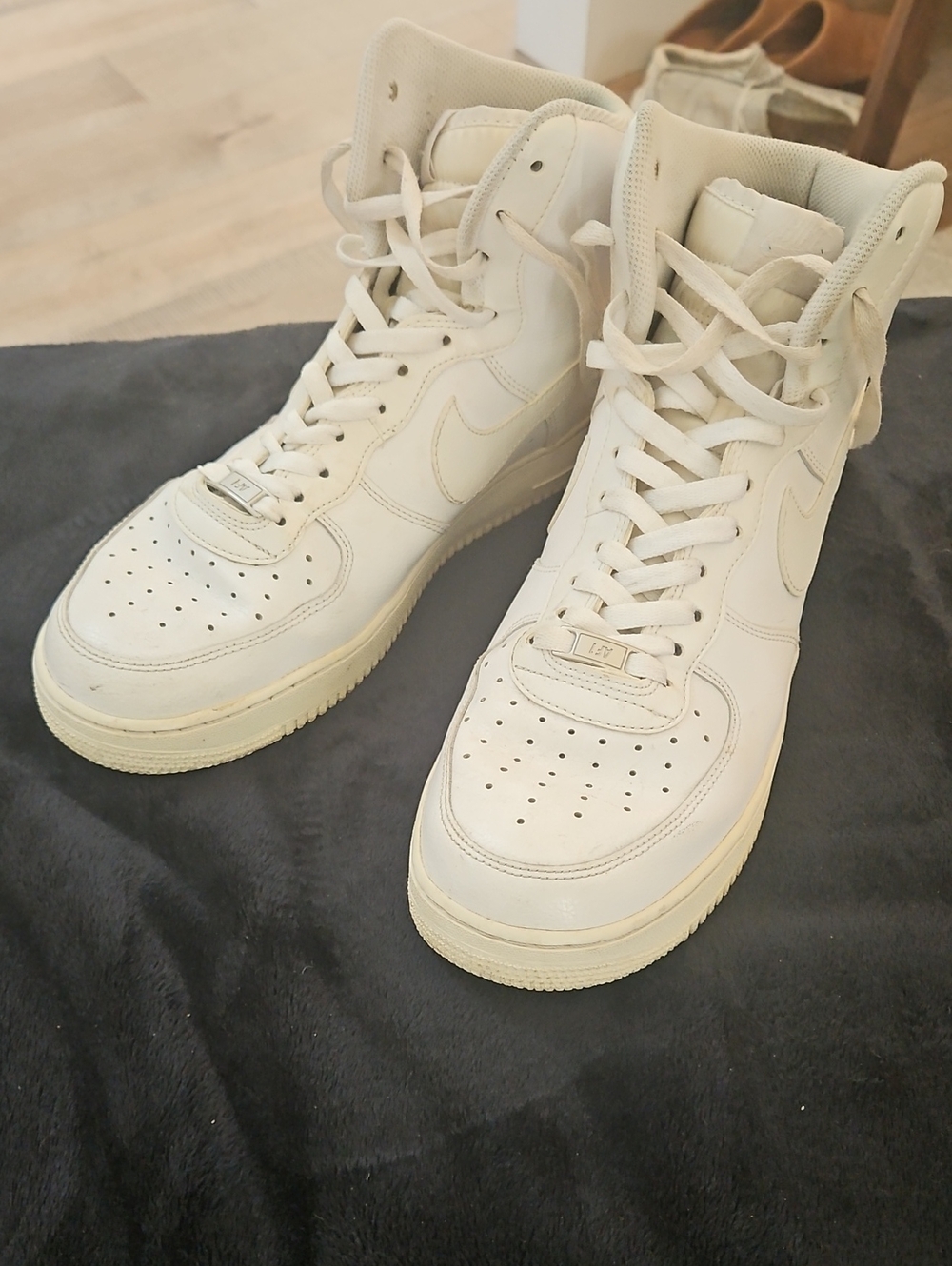 Nike Men’s High-Top Sneakers in Cream/Off-White